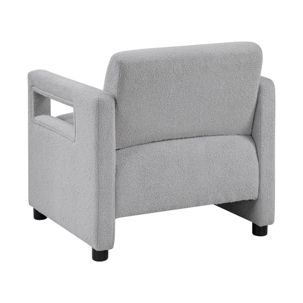 English Elm Luxury Modern Boucle Accent Chair with Plywood Frame, Pocket Coil Support, Foam Padding, 300lb Capacity Gray 30 L x 25 W x 19.5 H B011P304427