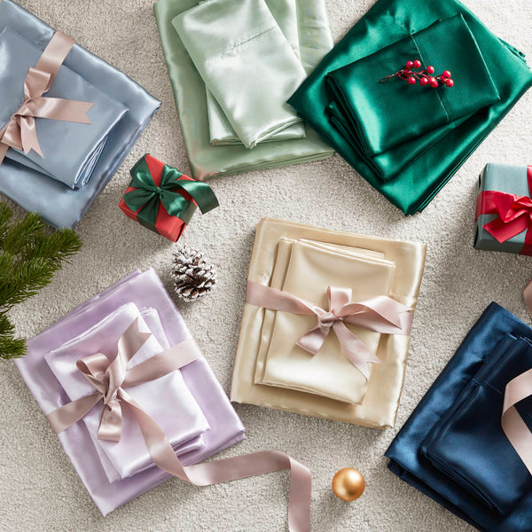 English Elm Satin Split King Sheet Set Luxury 100% Polyester Satin 90g Smooth Soft Deep Pocket Bedding Ivory 11.81 L x 9.84 W x 5.51 H B035P294186