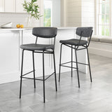 Charon Barstool - Set of 2 Vintage Black 110261 Zuo Modern