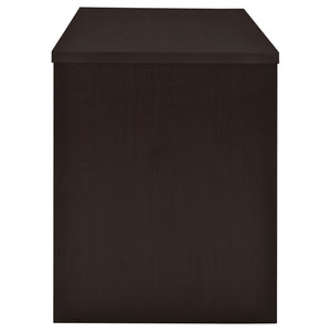 English Elm 1pc Contemporary Sleek Desk 47.25" Compact Home Office Table with Reversible Drawer and File Storage Cappuccino 50.75 L x 26 W x 5.91 H B011P362574