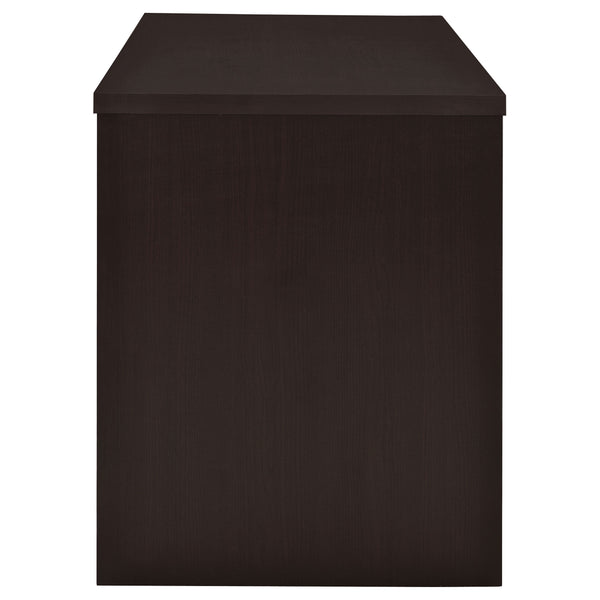 English Elm 1pc Contemporary Sleek Desk 47.25" Compact Home Office Table with Reversible Drawer and File Storage Cappuccino 50.75 L x 26 W x 5.91 H B011P362574