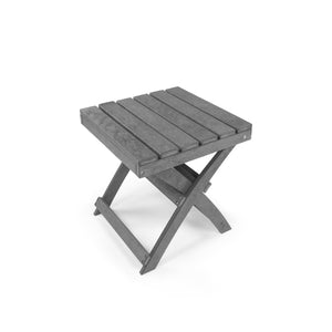 English Elm Seaview Recycled Hdpe Outdoor Folding Side Table Uv Resistant Patio Deck Use Gray B2745P409723