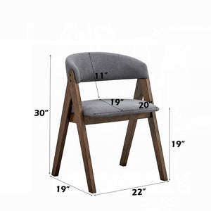 English Elm Walnut Scandinavian Dining Chairs Set of 2 — Padded Ergonomic Seat & Curved Back for Modern Comfort Walnut 23.5 L x 34.5 W x 10.5 H B2741P325723