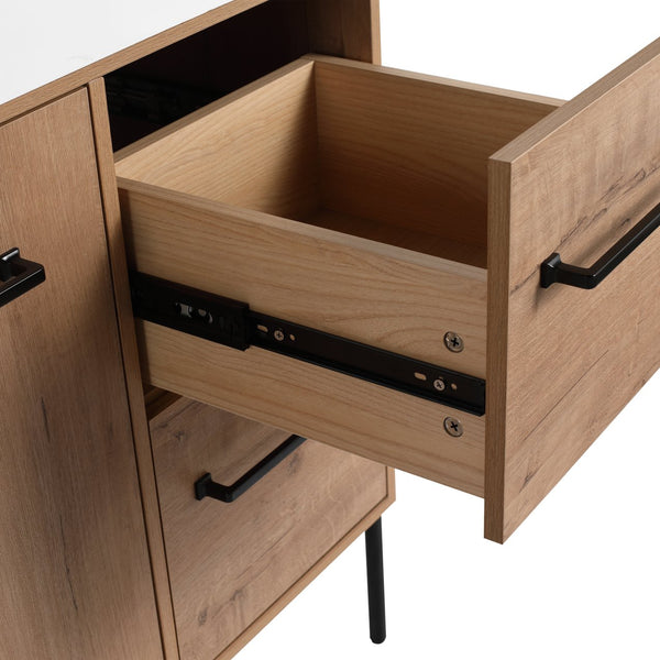 English Elm 36" Freestanding Bathroom Vanity Plywood Base Resin Sink Soft Close Storage W999S00526