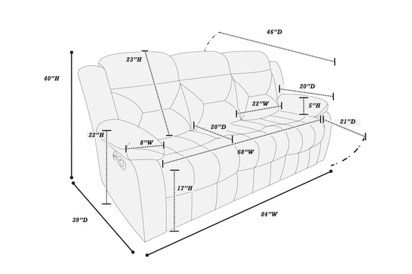 English Elm Modern Velvet Reclining Sofa with Usb Port Tufted Plush Back and Pillow Arms Chocolate B011P468570