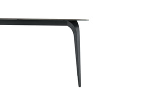 English Elm Modern Sintered Stone Rectangular Dining Table with Gold Accent Metal Base W3493S00015
