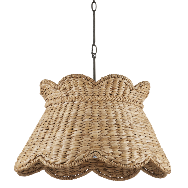 Annabelle Pendant - Artisan-Made Woven Light Fixture in Natural Water Hyacinth with Parisian Flair