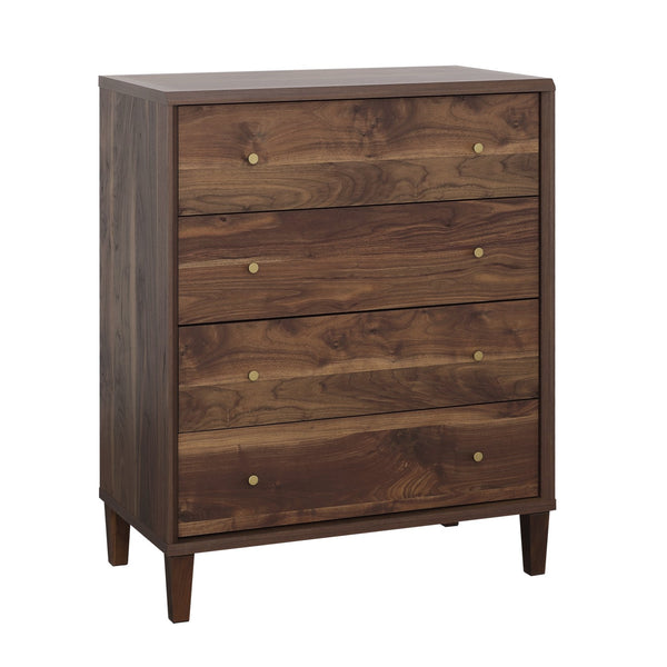 English Elm 4-Drawer Chest In Warm Brown Finish – Stylish Storage Solution For Bedroom Or Guest Space, Easy Setup! B356P402806