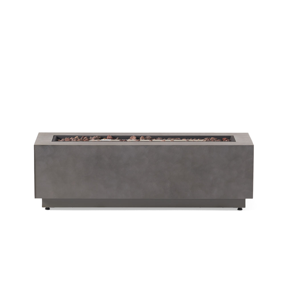 English Elm 40" Outdoor Propane Fire Pit 50000 Btu Powder Coated Iron Rectangular Patio Warmer 62836.00CONRT-50K_67760.00CONR
