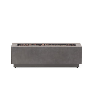 English Elm 40" Outdoor Propane Fire Pit 50000 Btu Powder Coated Iron Rectangular Patio Warmer 62836.00CONRT-50K_67760.00CONR