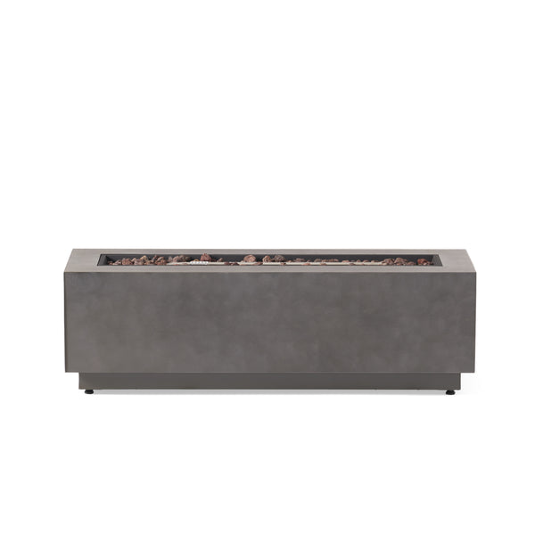 English Elm 40" Outdoor Propane Fire Pit 50000 Btu Powder Coated Iron Rectangular Patio Warmer 62836.00CONRT-50K_67760.00CONR