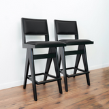 English Elm Ashcroft Furniture - Keira Black Pu Bar Stool (Set Of 2)