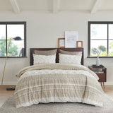 INK+IVY Mila Global Inspired 3 Piece Cotton Duvet Cover Set with Chenille Tufting II12-1126 Taupe