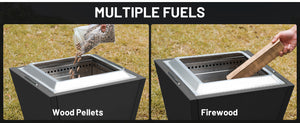 English Elm Cyberpit 20" Portable Smokeless Fire Pit - Durable Stainless Steel, Easy Cleanup & Low-Smoke Design W944P272634
