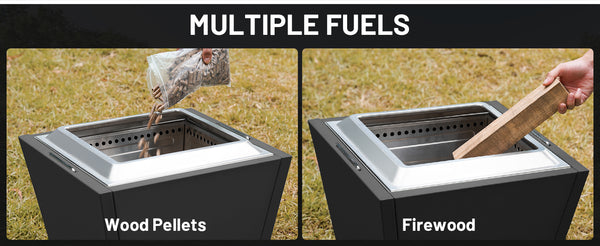 English Elm Cyberpit 20" Portable Smokeless Fire Pit - Durable Stainless Steel, Easy Cleanup & Low-Smoke Design W944P272634