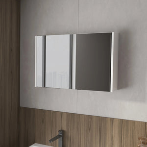 English Elm White Wall-Mounted Medicine Cabinet With Mirrors, 3 Shelves & Modern Design For Space-Saving Style B062P252186-GIGA