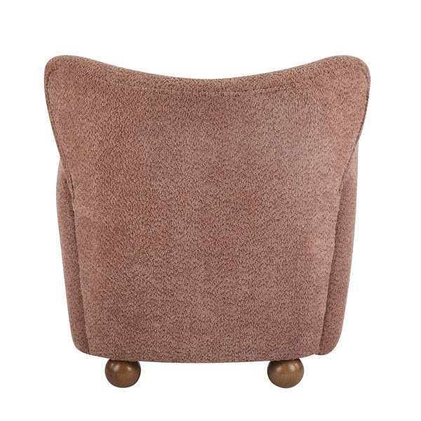 English Elm Christopher Knight Home® - Cozy Wingback Armchair with Plush Bouclé Upholstery, Solid Wood Legs, Timeless Elegant Comfort Coral 32 L x 29.5 W x 26.75 H N776P293322R