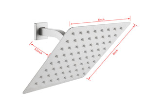 English Elm High Pressure Square Rain Shower Head Stainless Steel Spa Grade Full Body Coverage Brushed Nickel W127264835