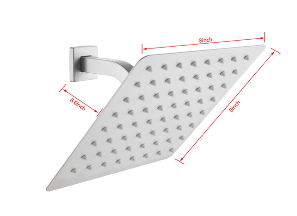 English Elm High Pressure Square Rain Shower Head Stainless Steel Spa Grade Full Body Coverage Brushed Nickel W127264835