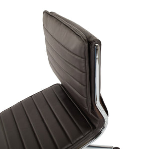 OSP Home Furnishings Armless Mid-back Faux Leather Office Chair with Lumbar Support and Chrome Base Espresso SPX23592C-U1