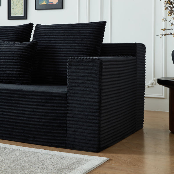 English Elm Deep Seat Corduroy Modular Cloud Couch - Luxurious Comfort, No Assembly, Built-In Cup Holders! W848S00047