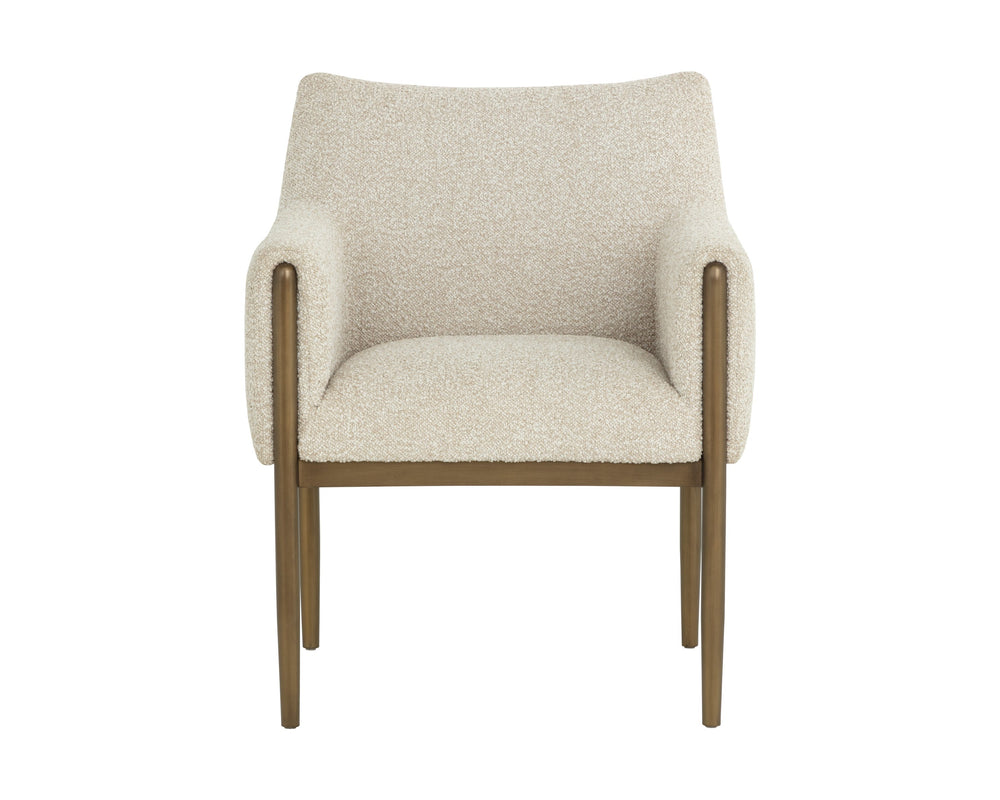 Sunpan Olea Lounge Chair - Mid-century Modern Design In Santa Cruz Oatmeal With Chic Bronze Legs Taupe Fabric 112032