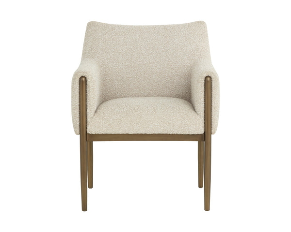 Sunpan Olea Lounge Chair - Mid-century Modern Design In Santa Cruz Oatmeal With Chic Bronze Legs Taupe Fabric 112032