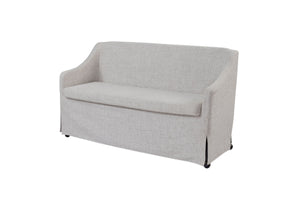 English Elm Slip Covered Two Seat Settee with Casters for Easy Living Room Repositioning B2699P224816