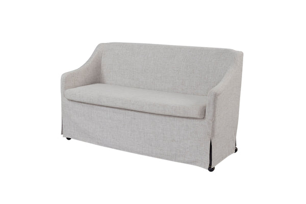 English Elm Slip Covered Two Seat Settee with Casters for Easy Living Room Repositioning B2699P224816