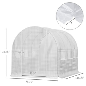English Elm Outsunny Walk-in Tunnel Greenhouse Steel Frame Anti-tear Pe Cover Ventilated Garden W2225P217792