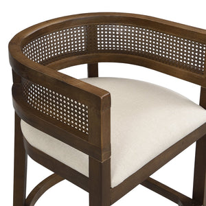 English Elm Christopher Knight Home® - Wood Upholstered Arm Bar Stools Set Of 2 - Beige & Walnut, Stylish Comfort For Modern Dining Spaces N771P265581T