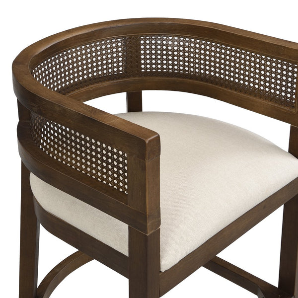 English Elm Christopher Knight Home® - Wood Upholstered Arm Bar Stools Set Of 2 - Beige & Walnut, Stylish Comfort For Modern Dining Spaces N771P265581T