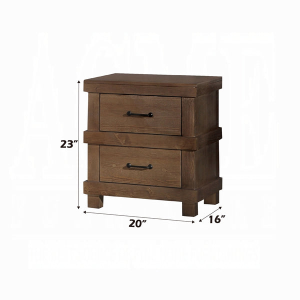 English Elm Traditional Nightstand with Floral Decals and Rope Moldings, Crown Molding Accent, Charming Princess Appeal Oak 20 L x 24 W x 27.5 H B2741P323085