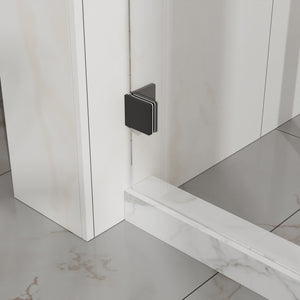 English Elm Goodyo 48" W X 72" H Modern Sliding Shower Door - Frameless Clear Glass, Easy-Clean Coating, Matte Black Hardware D163118741