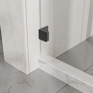 English Elm Goodyo 60"X72" Frameless Sliding Shower Door - Sleek Matte Black Tempered Glass & Easy-Clean Design D163118740