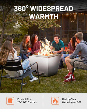 English Elm Cyberpit One Pro Smokeless Fire Pit - Portable 25-Inch Outdoor Grill With Easy Ash Cleanup & Handles W944P272800