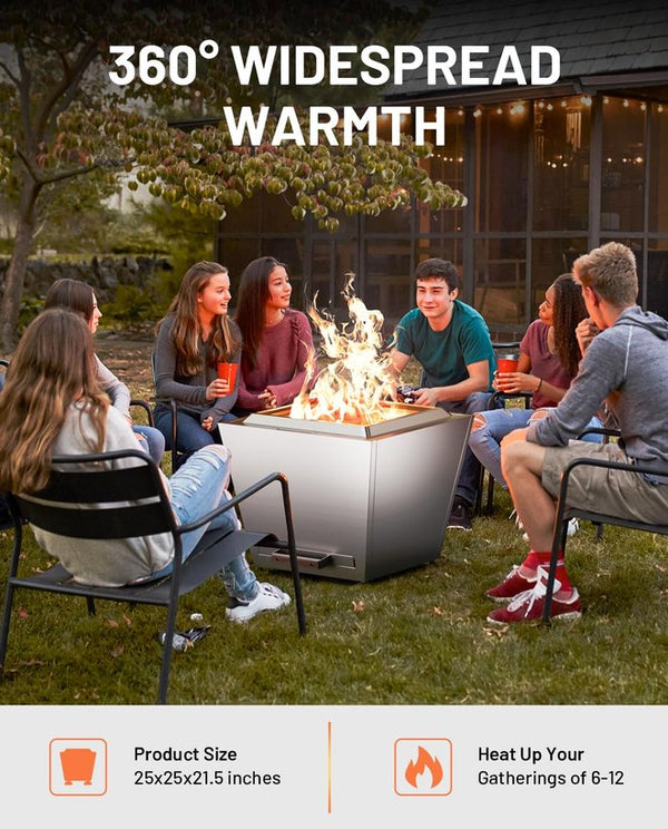 English Elm Cyberpit One Pro Smokeless Fire Pit - Portable 25-Inch Outdoor Grill With Easy Ash Cleanup & Handles W944P272800