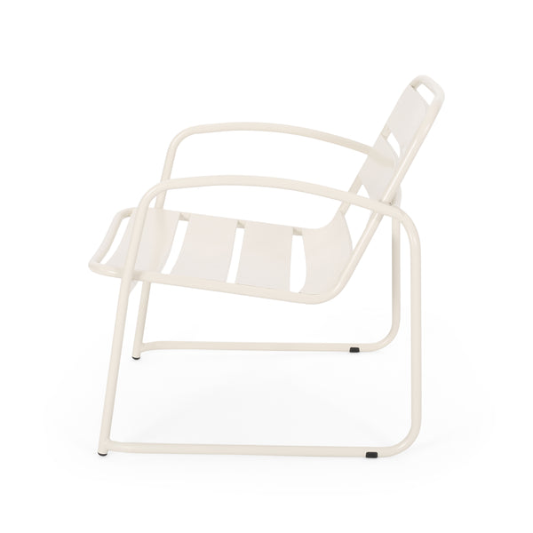 English Elm Christopher Knight Home® - CONRAD Chair with Sleek Iron Frame, Comfortable Curved Seat, Durable Outdoor/Indoor Accent Seating Matte White 65197.00WHI