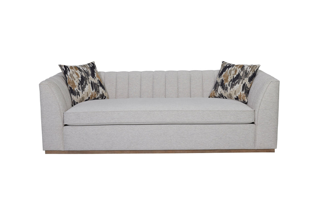 English Elm Channel Sofa Off White Upholstered — Plush Dacron-Wrapped Cushion, 1.8 Density Foam, Durable Design B2699P238665