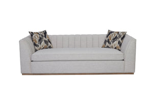 English Elm Channel Sofa Off White Upholstered — Plush Dacron-Wrapped Cushion, 1.8 Density Foam, Durable Design B2699P238665