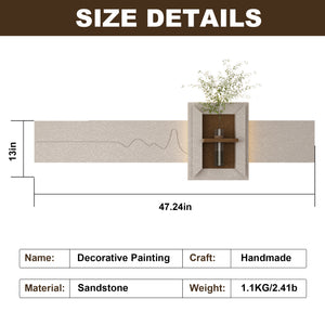English Elm Adjustable 3D Led Sandstone Wall Decor With Faux Plants & Remote Control - Perfect For Modern Spaces W2700P313031