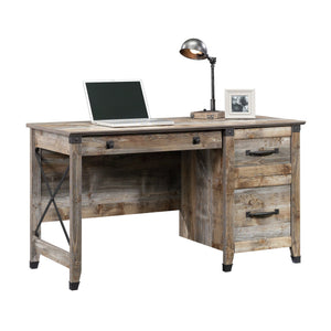 English Elm Desk, Stylish Brown Finish With Ample Storage And Spacious Surface For Home Office Or Study Use B356P402619