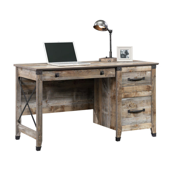 English Elm Desk, Stylish Brown Finish With Ample Storage And Spacious Surface For Home Office Or Study Use B356P402619