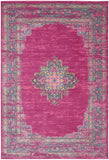 Nourison Passion PSN03 Machine Made Power-loomed Ornamental Border Indoor Only Bohemian Vintage Rug Fuchsia, Pink 100% Polypropylene 99446815118