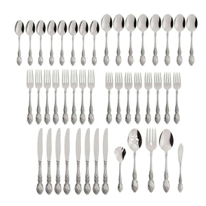 Lenox Oneida Wordsworth 45 Piece Everyday Flatware Set, Service for 8 Metallic, STAINLESS METAL 2285045B