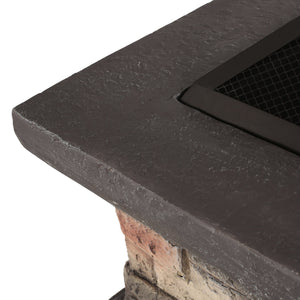 English Elm Mgo Square Wood Burning Fire Pit for Patio Backyard Gatherings Weatherproof Outdoor 72475.00