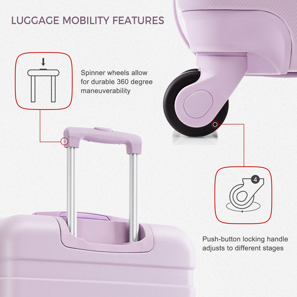 English Elm Luggage Sets 3 Piece Abs Hardshell Spinner Suitcase with Tsa Lock Lightweight Travel N726P203164B