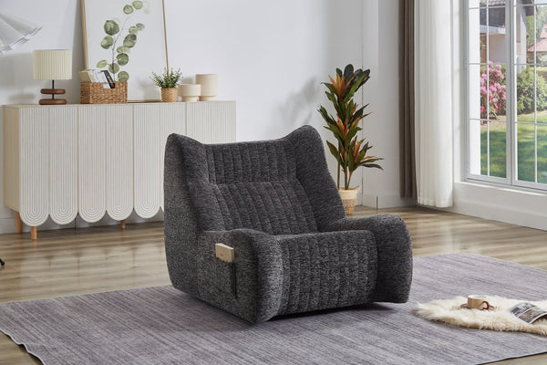 English Elm Bean Chenille Oversized Armrest Bean Bag Chair for Adults - Ergonomic 35D Sponge Comfort Sofa W3434P346412