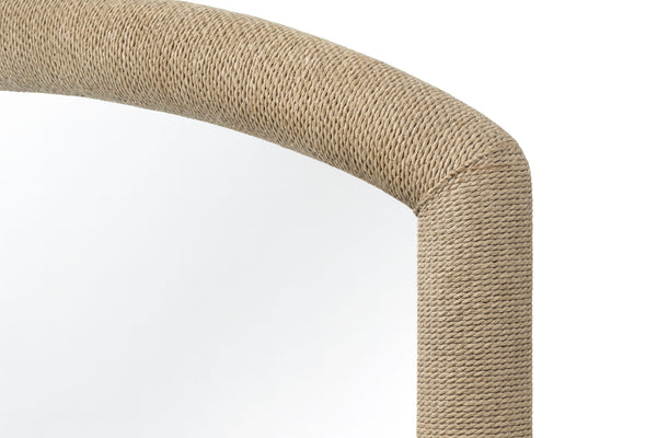 English Elm Arch Arch Rope Detailed Mirror Toffee Beige – Rope-Wrapped Arched Frame, Textured Coastal Finish, Versatile Décor Accent B2699P373680