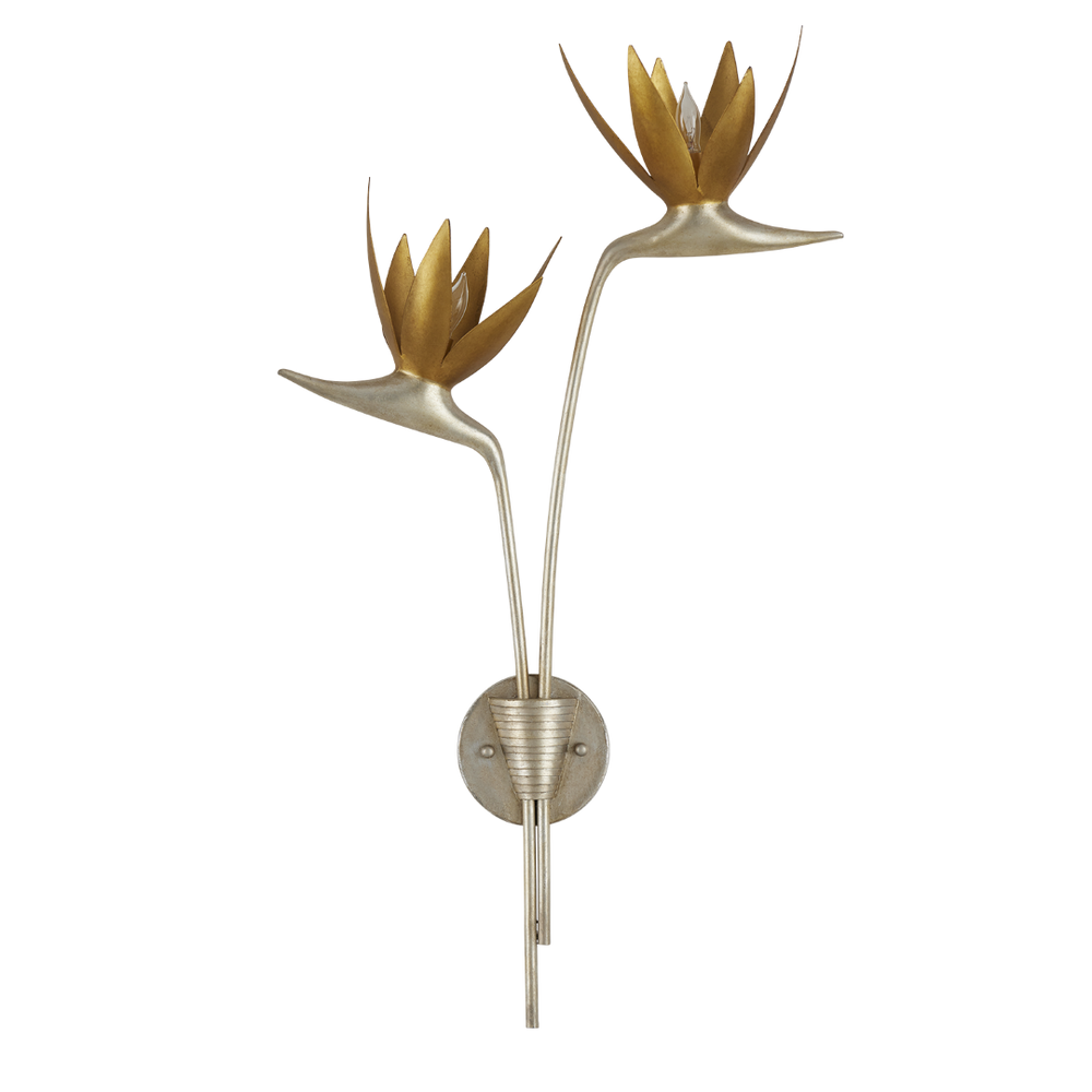 Paradiso Gold & Silver Wall Sconce - Nature-Inspired Design, Contemporary Finish, Indoor Lighting Decor